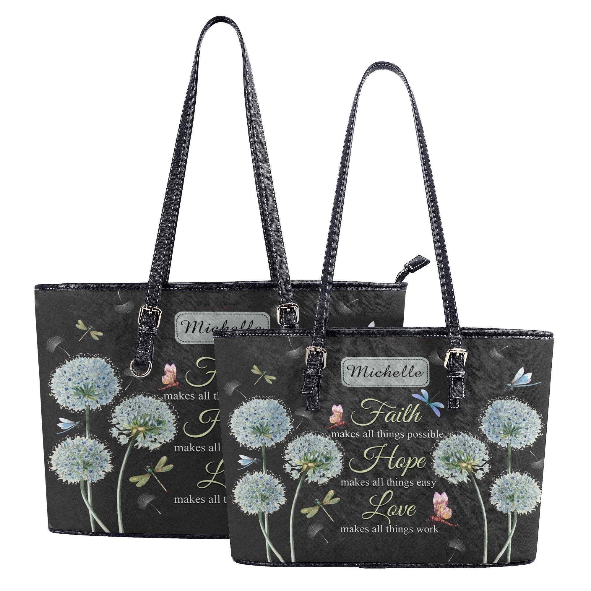 Faith Makes All Things Possible Leather Bag, Custom Leather Bag With Bible Verse, Jesus Bag. BLAF07